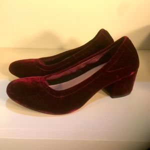 New in Box Steve Madden Pavla Burgundy Velvet Mid Heel Pumps